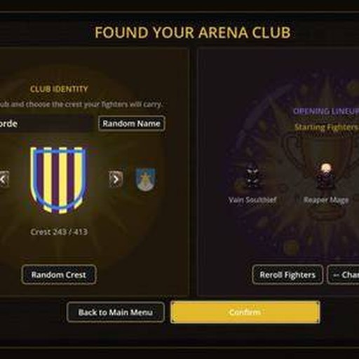 Eslabong Found Your Arena Club / club identity screen