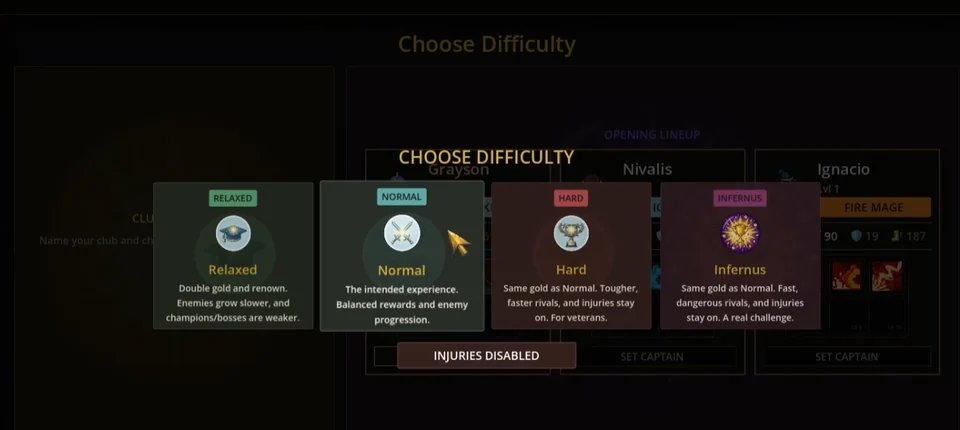 Difficulty setup
