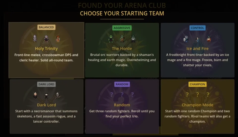Starting teams